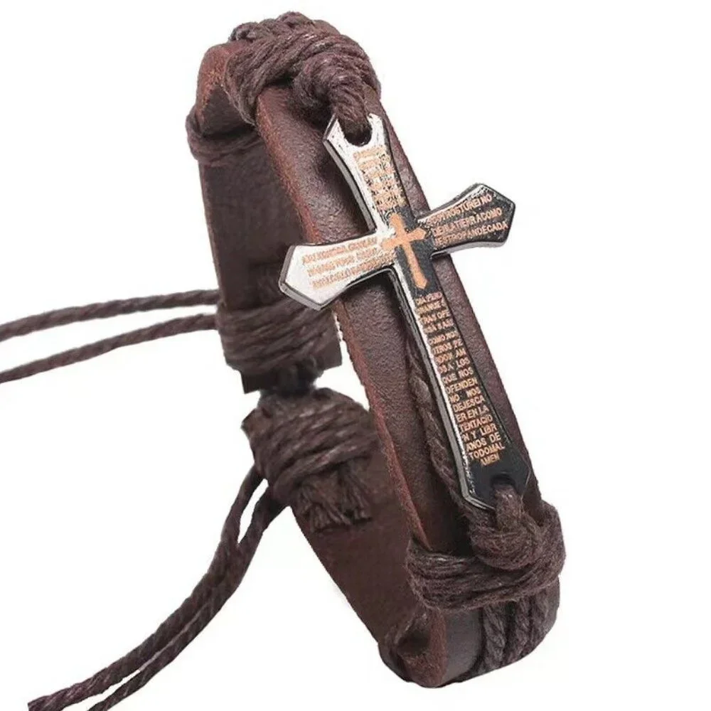 Cross Prayer Bible Text Wristband bracelet